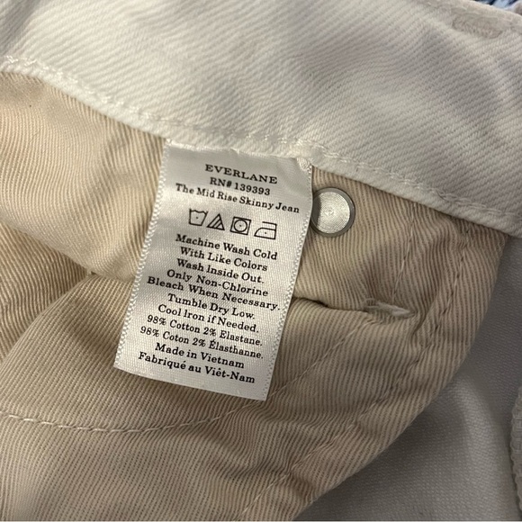 Everlane White Mid Rise Skinny Jeans Size 28 Tall - Picture 11 of 12